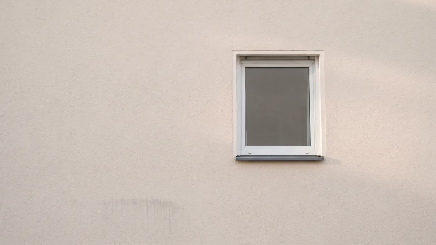 Gepflegte Putzfassade mit beginnendem Grauschleier vor der Fassadenreinigung