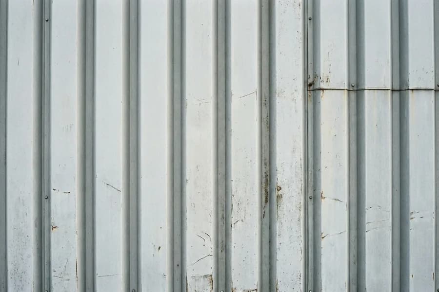 Nahaufnahme einer lackierten Trapezblech-Fassade