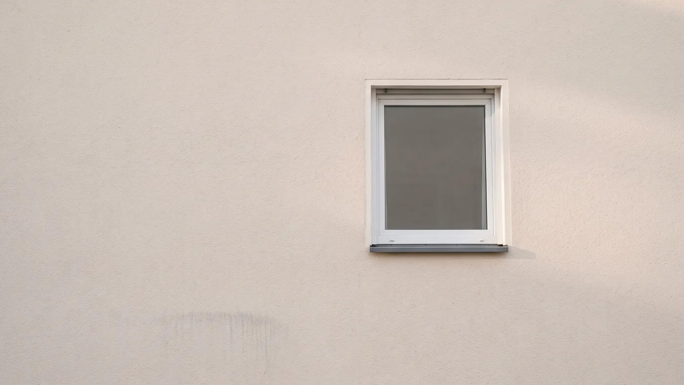 Gepflegte Putzfassade mit beginnendem Grauschleier vor der Fassadenreinigung