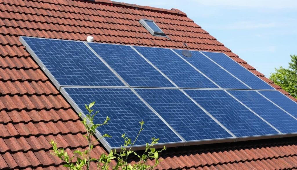Eine Photovoltaik-Anlage auf einem sanierten Dach