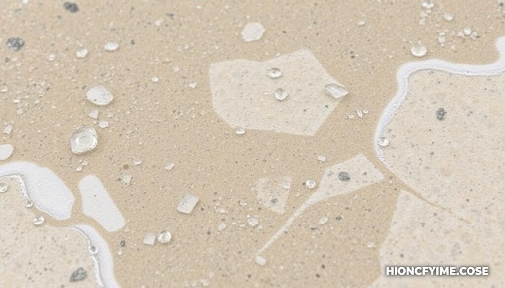 Erzeugen Sie ein Bild einer erfolgreich hydrophobierten Steinfläche