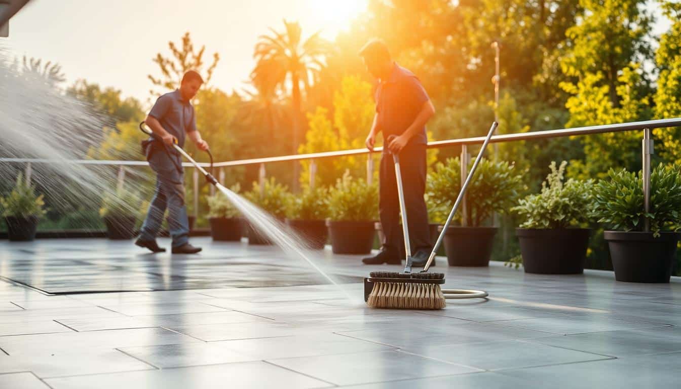 professionelle terrassenplatten reinigung