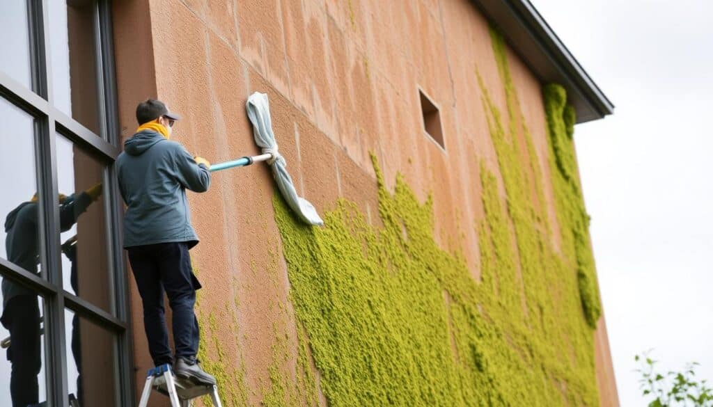 Algen Fassade entfernen Ruhrgebiet
