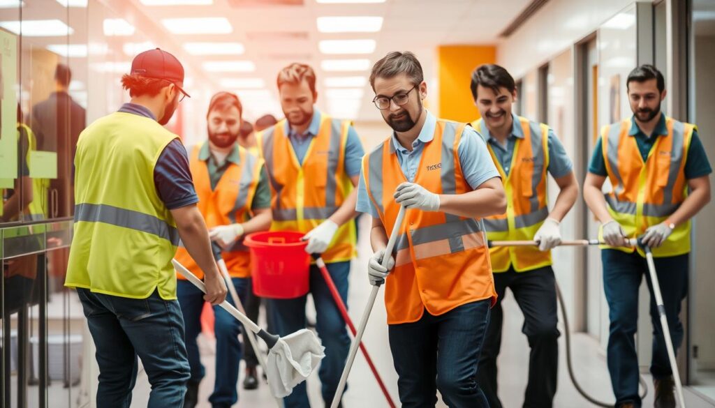 Ein Bild von Trodatec's Reinigungsteam bei der Arbeit