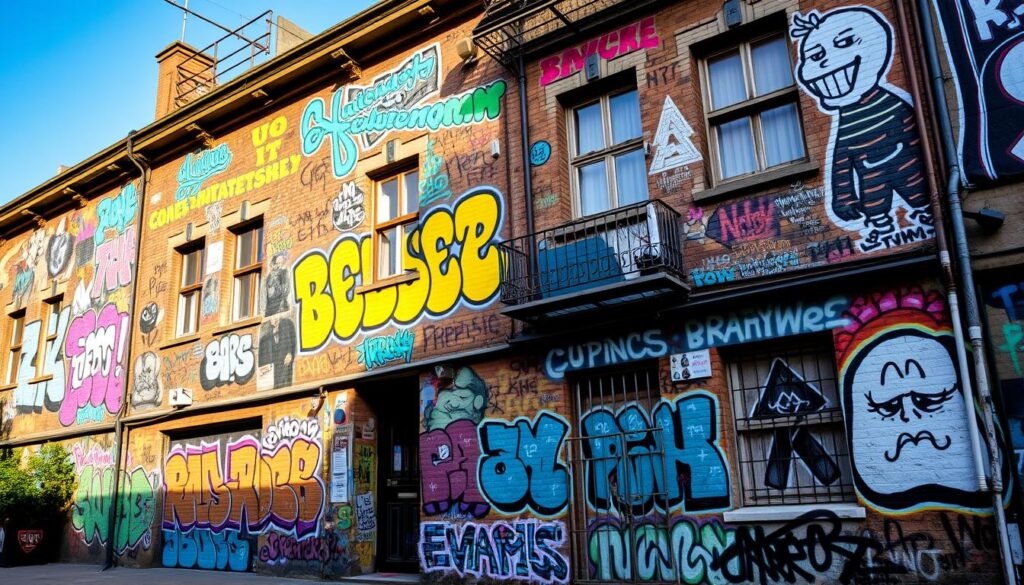 Eine Immobilie mit Graffiti-Beschmutzung