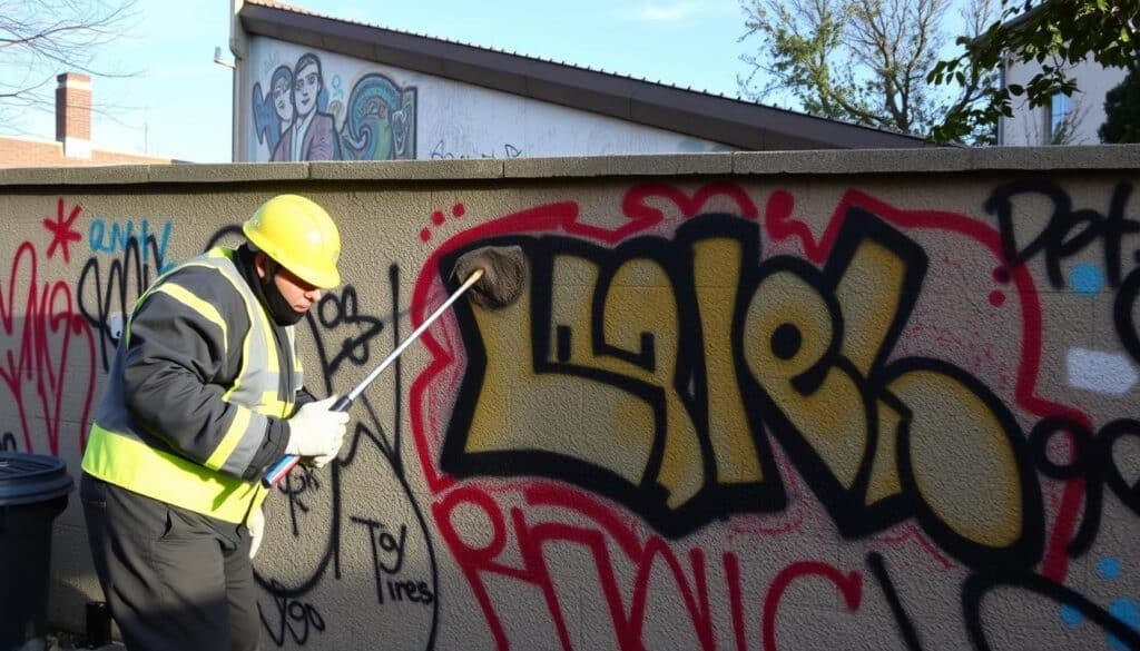 Eine professionelle Graffitientfernung und ein präventiver Graffitischutz für Ihre Immobilie.