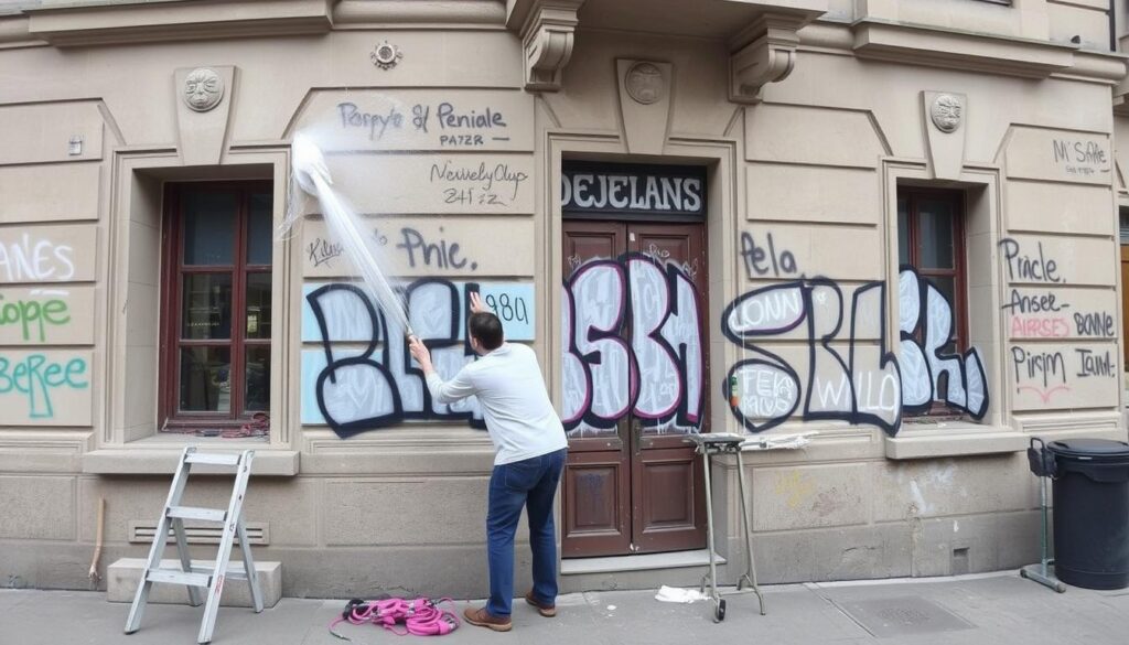 Entfernung von Graffiti von Fassaden