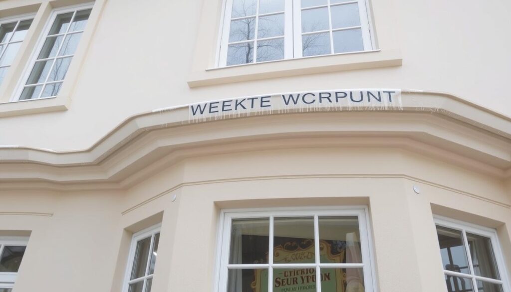 Erzeugen Sie ein Bild von einer sauberen Fassade nach der Softwash-Reinigung