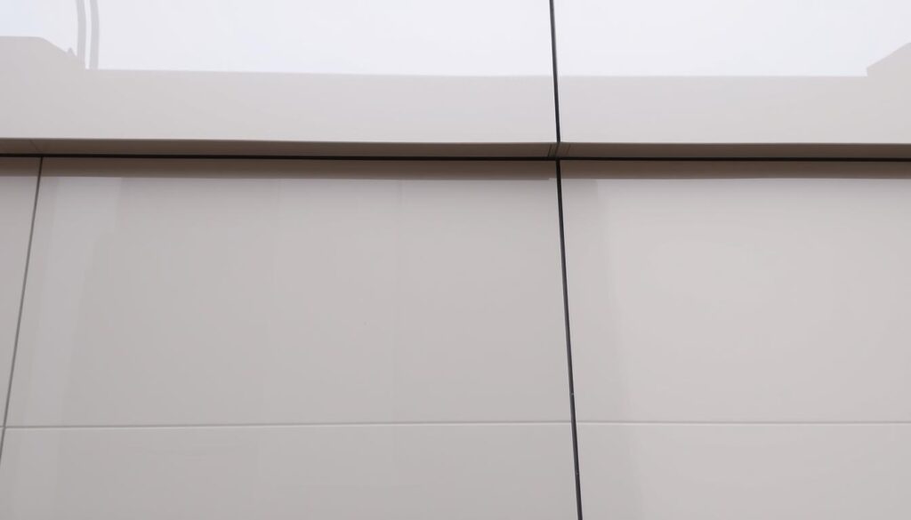 Generate an image of a clean facade with a subtle sheen, indicating recent cleaning and protection.