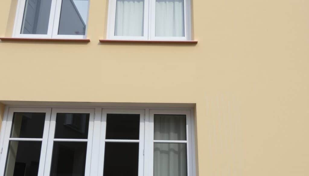Generieren Sie ein Bild von einer sauberen Fassade nach der Reinigung durch Trodatec