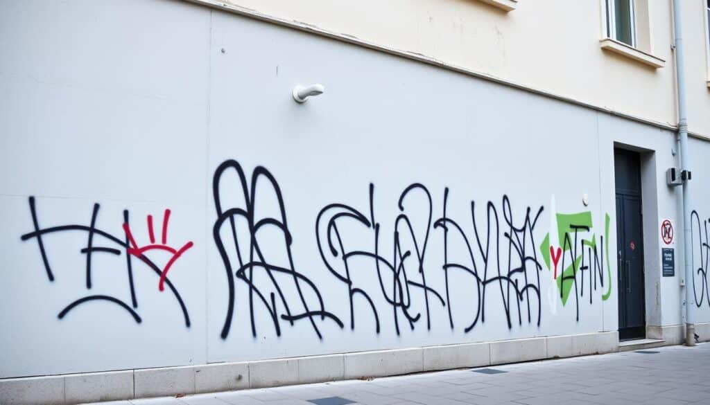 Generieren Sie ein Bild von einer sauberen Fassade ohne Graffiti