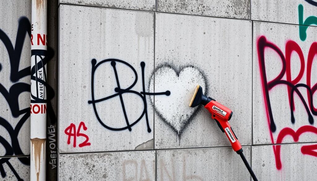 Graffiti auf verschiedenen Oberflächen entfernen