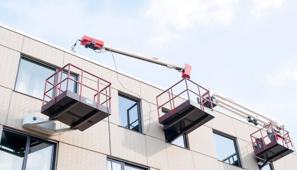 Teleskoplanzen für Fassadenreinigung