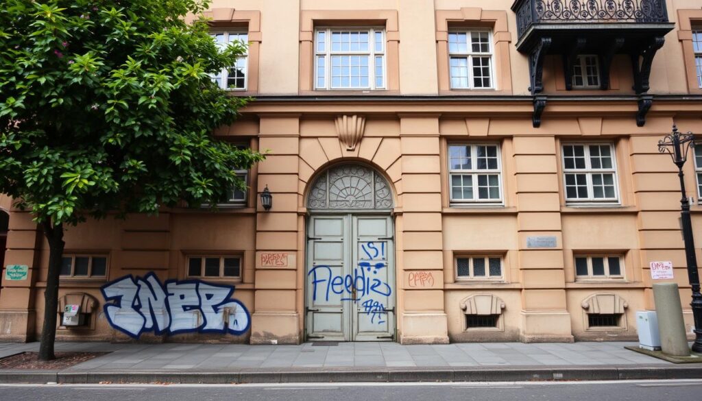 Ein Bild von einer sauberen, graffiti-freien Altbau-Fassade in Heidelberg