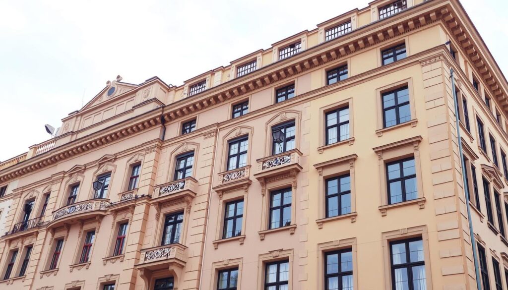 Generieren Sie ein Bild von einer sauberen Fassade