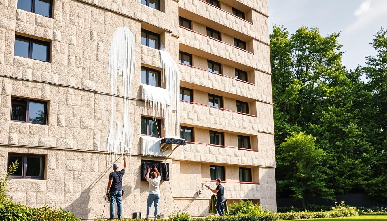 effiziente reinigung von steinwollefassaden