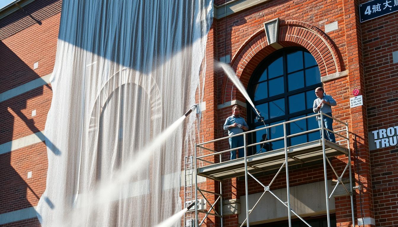 professionelle reinigung von industrieparkfassaden